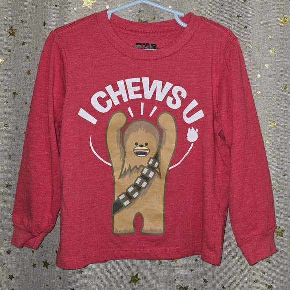 Star Wars Other - Star Wars - Kids Red Chewbacca Long Sleeve Tee - NWOT Valentine's Day - Size 4T